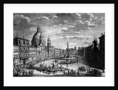 View of the Piazza Navona during the Ferragosto holiday, 1752 by Giuseppe Vasi