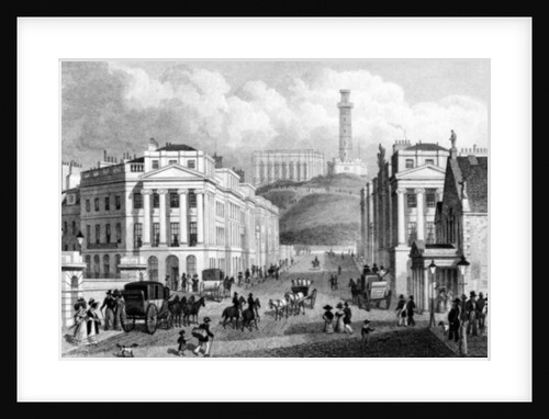 Waterloo Place, The National and Nelson's Monuments and Calton Hill, Edinburgh by Thomas Hosmer Shepherd