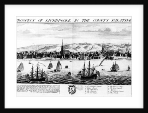 The South West Prospect of Liverpool, in the County Palatine of Lancaster, 1728 by Nathaniel and Samuel (1696-1779) Buck