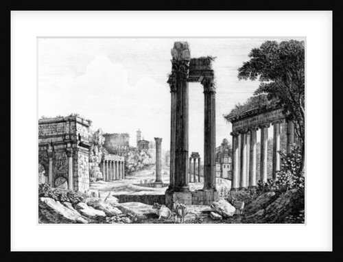 General View of the Roman Forum, 1817 by Luigi Rossini