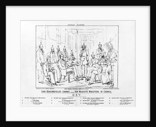 Lord Beaconsfield's Cabinet 1874 - Her Majesty's Ministers in Council, print made by Henry Lemon, 1880 by Charles (after) Mercier