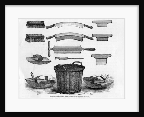 Fleshing Knives and other Tanner's Tools by English School