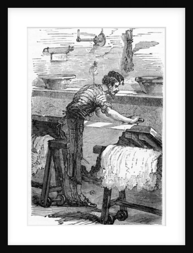 A French Currier Preparing Kid Skins by English School