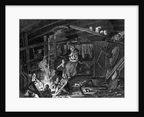 Inside of a Weavers Cottage in Ilay by Scottish School