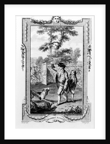 Roderick Random's uncle is attacked by dogs by Daniel (after) Dodd