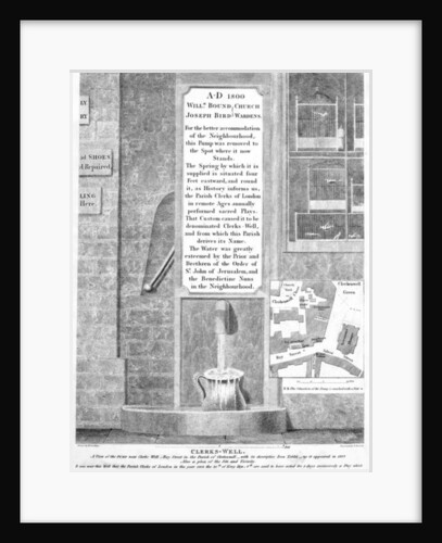Clerks-Well, Clerkenwell, London, published 1822 by English School