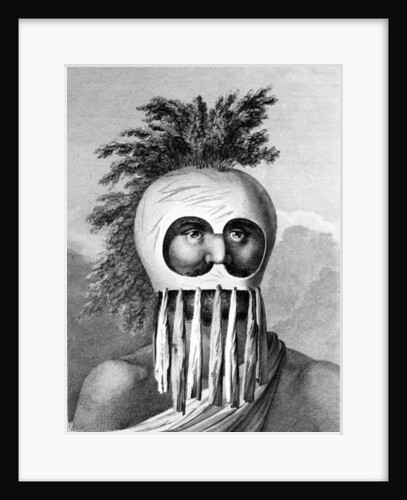 A Man of the Sandwich Islands in a Mask by John (after) Webber