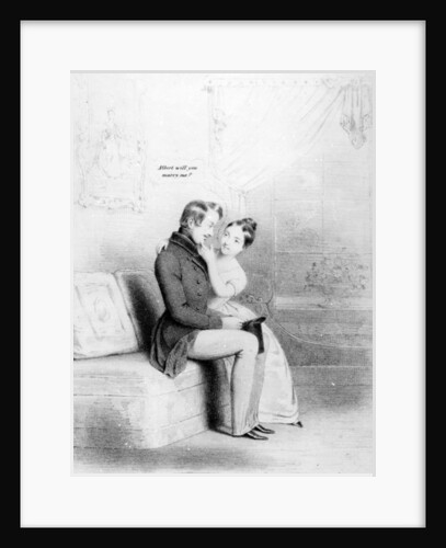 Leap Year! Queen Victoria proposing to Albert, published 1840 by English School