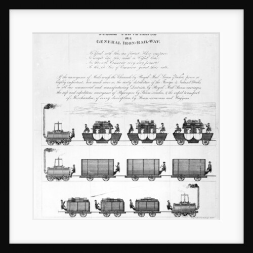 Steam Conveyance on a General Iron-Railway, 1825 by English School