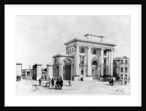 Entrance to Birmingham Station, 1838 by John Cooke Bourne