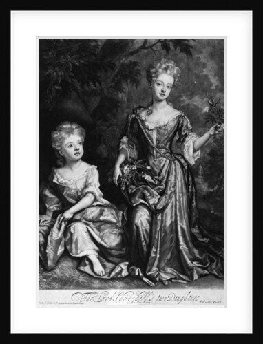 The Lord Churchill's two Daughters, mezzotint by John Smith, c.1690 by Godfrey (after) Kneller