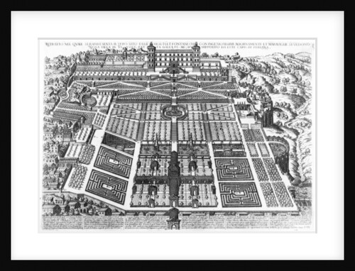 View of the Villa d'Este and Gardens, 1575 by Mario Cartaro