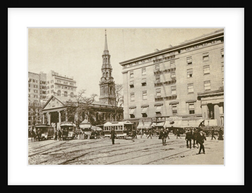 St Paul's Chapel and the Astor House, off City Hall Park, New York City, 1892 by American Photographer