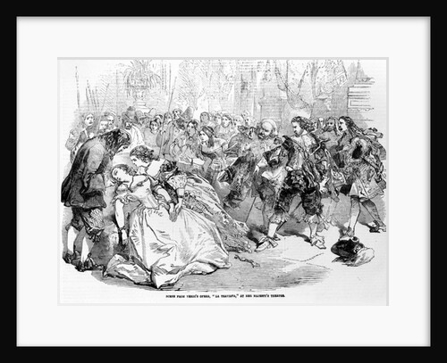 Scene from Verdi's Opera 'La Triviata' at Her Majesty's Theatre, 1856 by English School