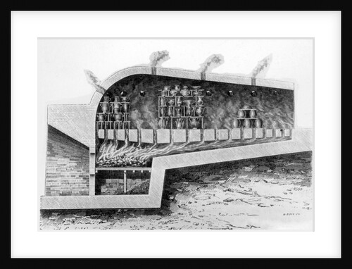 Wood kiln for baking ceramics, 1882 by French School