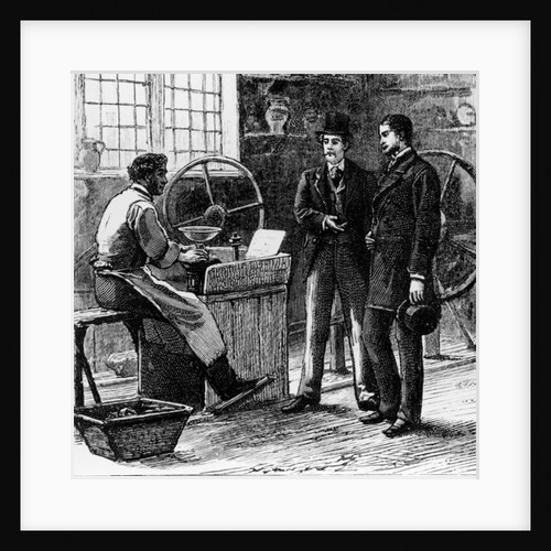 The Modern Potter: A Thrower at his lathe, 19th Century by English School