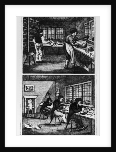 Making of the clay dishes, 1827 by English School