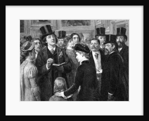 Oscar Wilde at the Royal Academy, detail taken from 'A Private View of the Royal Academy', 1881 by William Powell Frith