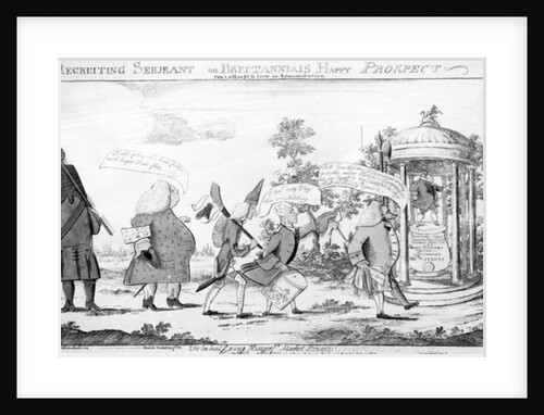The Recruiting Sergeant or Britannia's Happy Prospect, print made by George Townshend, 1757 by English School