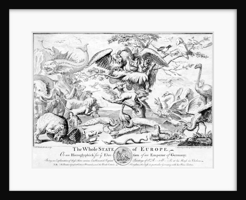 The Whole State of Europe, or An Hieroglyphick for the Election of an Emperor of Germany, 1741 by English School