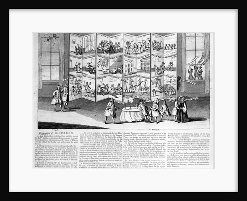 The Night Visit or the Relapse: with the Pranks of Bob Fox the Jugler while Steward to Lady Britannia, display'd on a screen, 1742 by English School