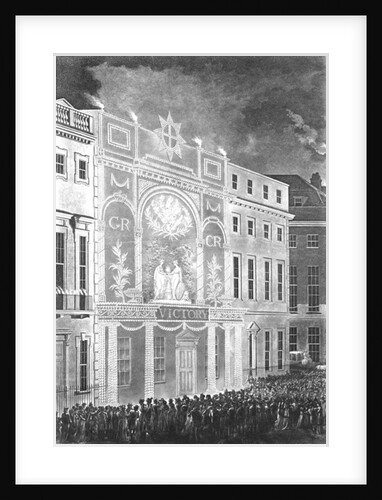 Gathering in Portman Square to watch an illumination for the peace between Britain and France, 1806 by English School