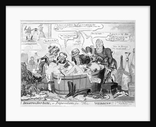 A Brighton hot bath, or preparations for the wedding, 1816 by George Cruikshank