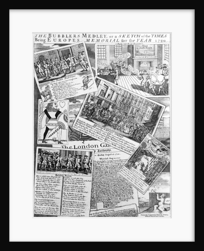 The Bubblers Medley, or a sketch of the Times being Europe memorial for the year 1720, circa 1720 by English School