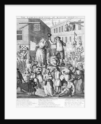 The Lamentable Fall of Madame Geneva, 1736 by English School
