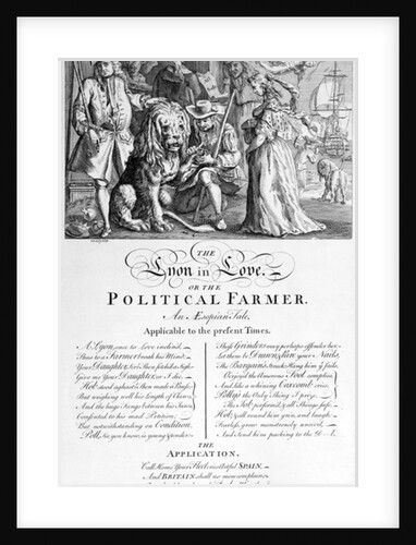 The Lyon in Love or A Political Farmer, 1738 by English School