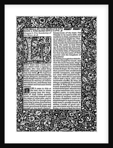 Front Page of Chapter I, taken from The Well at World's End by William Morris, 1896 by William Morris