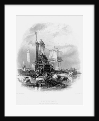 Sunderland Lighthouse on the South Pier, 1841 by George Balmer