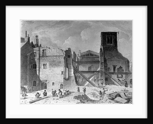 Demolition of the Savoy Palace, Westminster, London, 1820 by English School