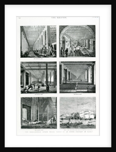 The Indo-Chinese Opium Trade: Notes at an Opium Factory at Patna, taken from 'The Graphic', 1882 by English School