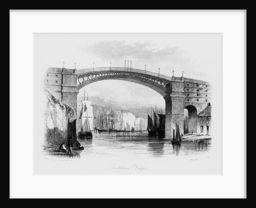 View of Sunderland Bridge, 1841 by English School