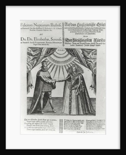 A broadside on the wedding of Frederick V, Elector Palatine, and Princess Elizabeth of England, 1613 by Jacques Granthomme