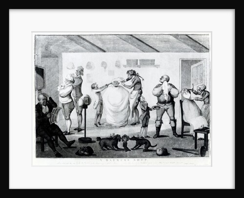 A Barber's Shop by Henry William Bunbury