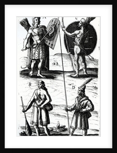 Illustrations of Algonquin dress, engraving from Voyages of Sieur de Champlain by Samuel de Champlain, 17th century by Samuel de Champlain