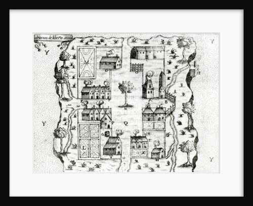 Ile Ste. Croix, the earliest French Settlement in Acadia, 1604 by French School