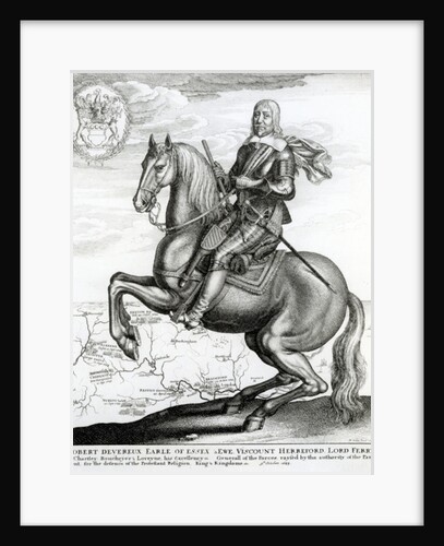 Portrait of Robert Devereux on horseback by English School