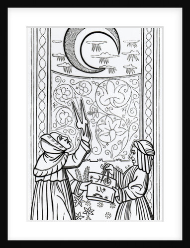 The Moon, tarot card by Anonymous