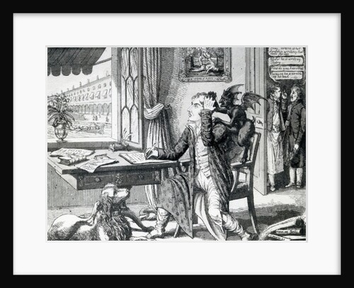 A Noble Poet - Scratching up his Ideas, published by J. Johnston, 1823 by English School