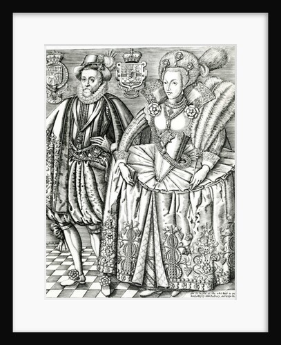 Portrait of James I and Anne of Denmark, 1618 by Renold Elstrack