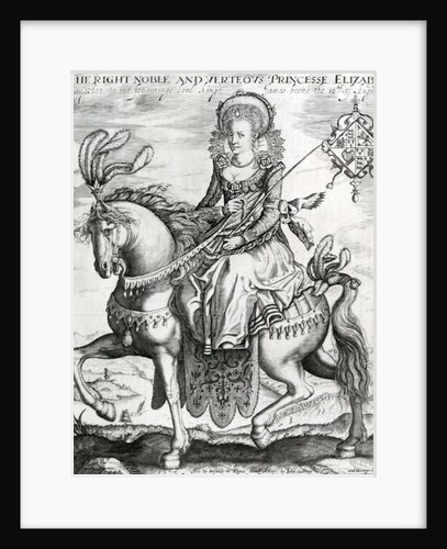 The Right Noble and Verteous Princesse Elizabeth, daughter to our soverainge lord kinge James, 1612-3 by Renold Elstrack