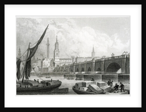 Old London Bridge, from Southwark, 1829 by Thomas Hosmer Shepherd