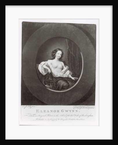 Eleanor Gwynne engraved by Valentine Green 1777 by Peter (after) Lely