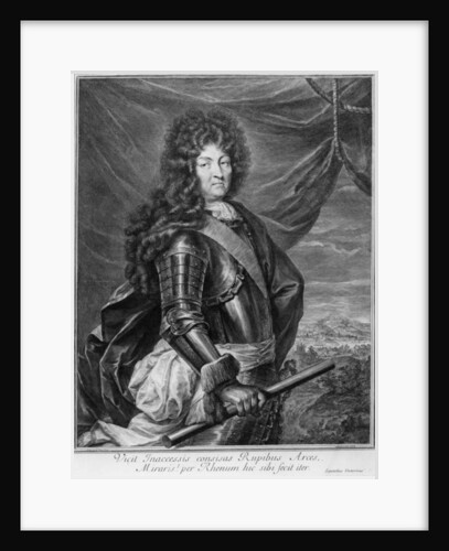 Portrait of Louis XIV engraved by Gerard Edelinck by Jean de la Haye