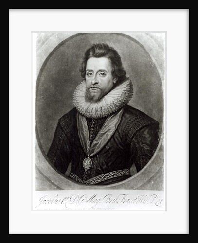 Portrait of James I after a miniature by Nicholas Hilliard of 1617 by Anthony van (after) Dyck