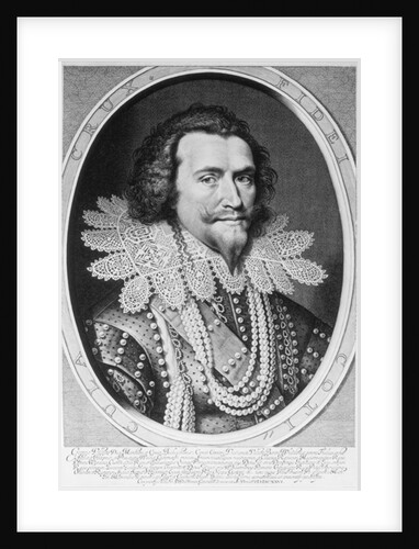 Portrait of George Villiers, 1st Duke of Buckingham engraved by Willem Jacobsz. Delff 1626 by Michiel Jansz. van (studio of) Miereveld