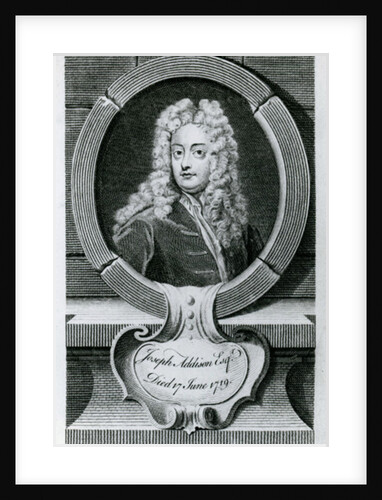 Joseph Addison, Esquire Illustration for the Universal Magazine, 1748 by Godfrey (after) Kneller